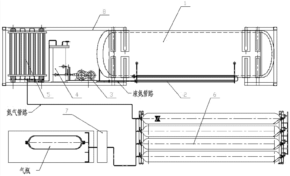 Airtightness test and nitrogen replacement device used for high-pressure air cylinder