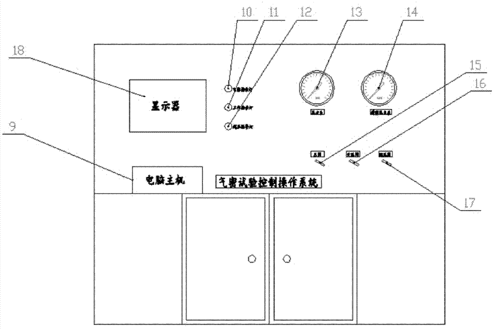 Airtightness test and nitrogen replacement device used for high-pressure air cylinder