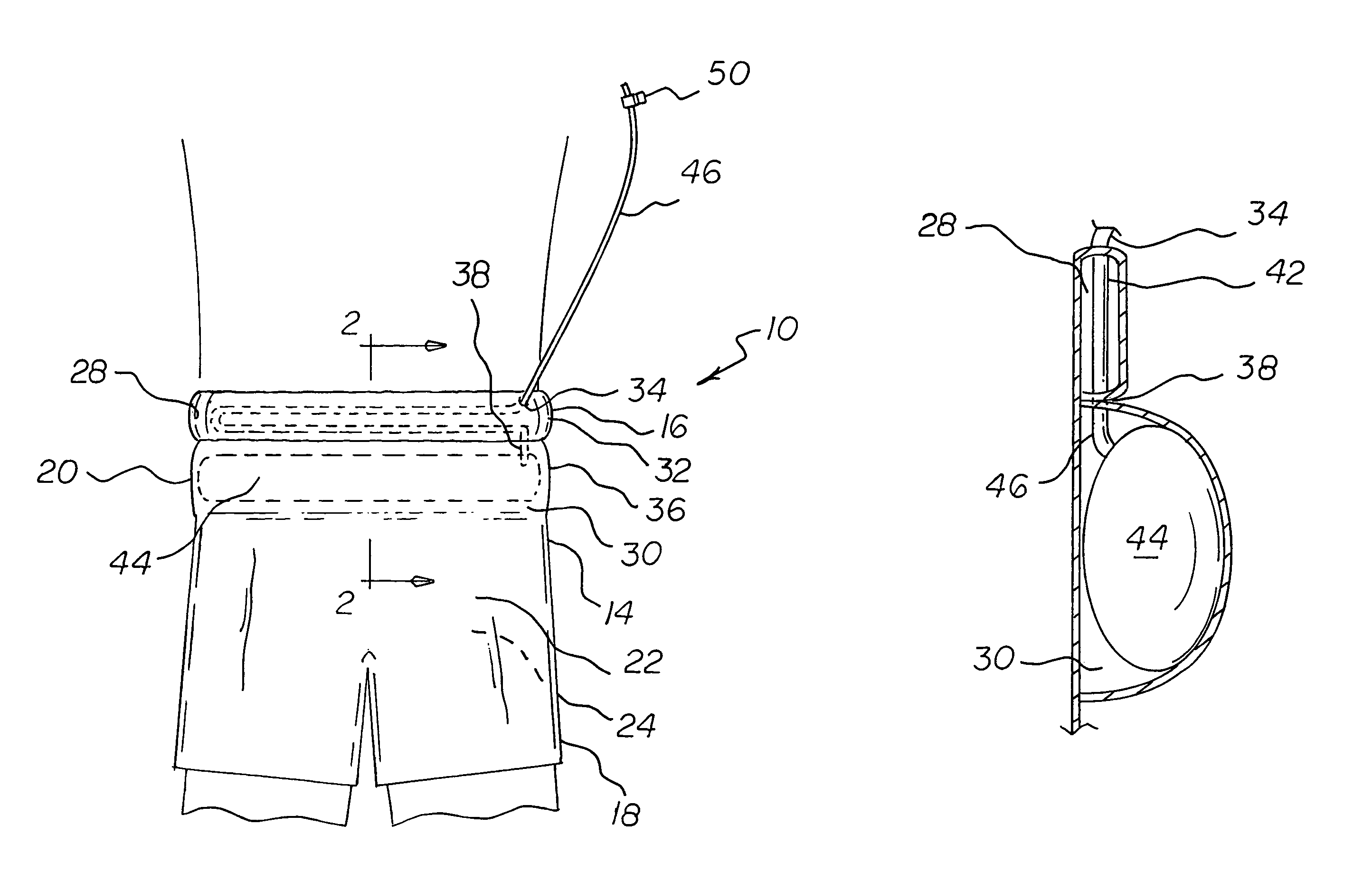 Inflatable bathing suit system