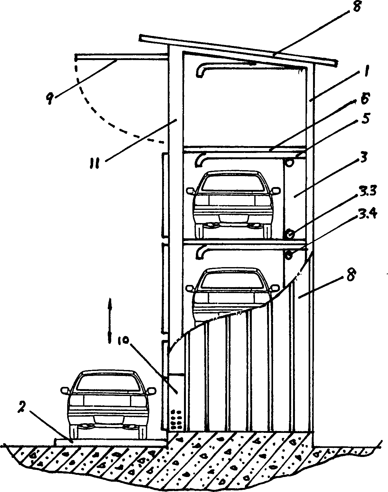 Mechanical multilayered garage