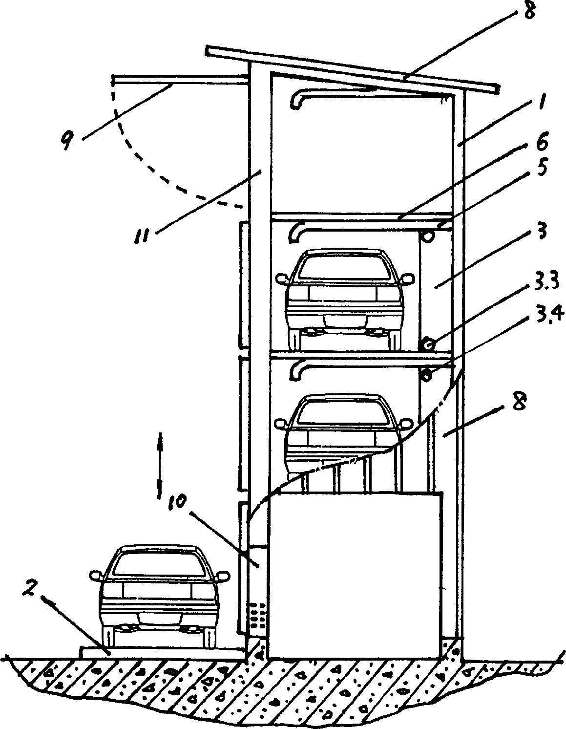 Mechanical multilayered garage