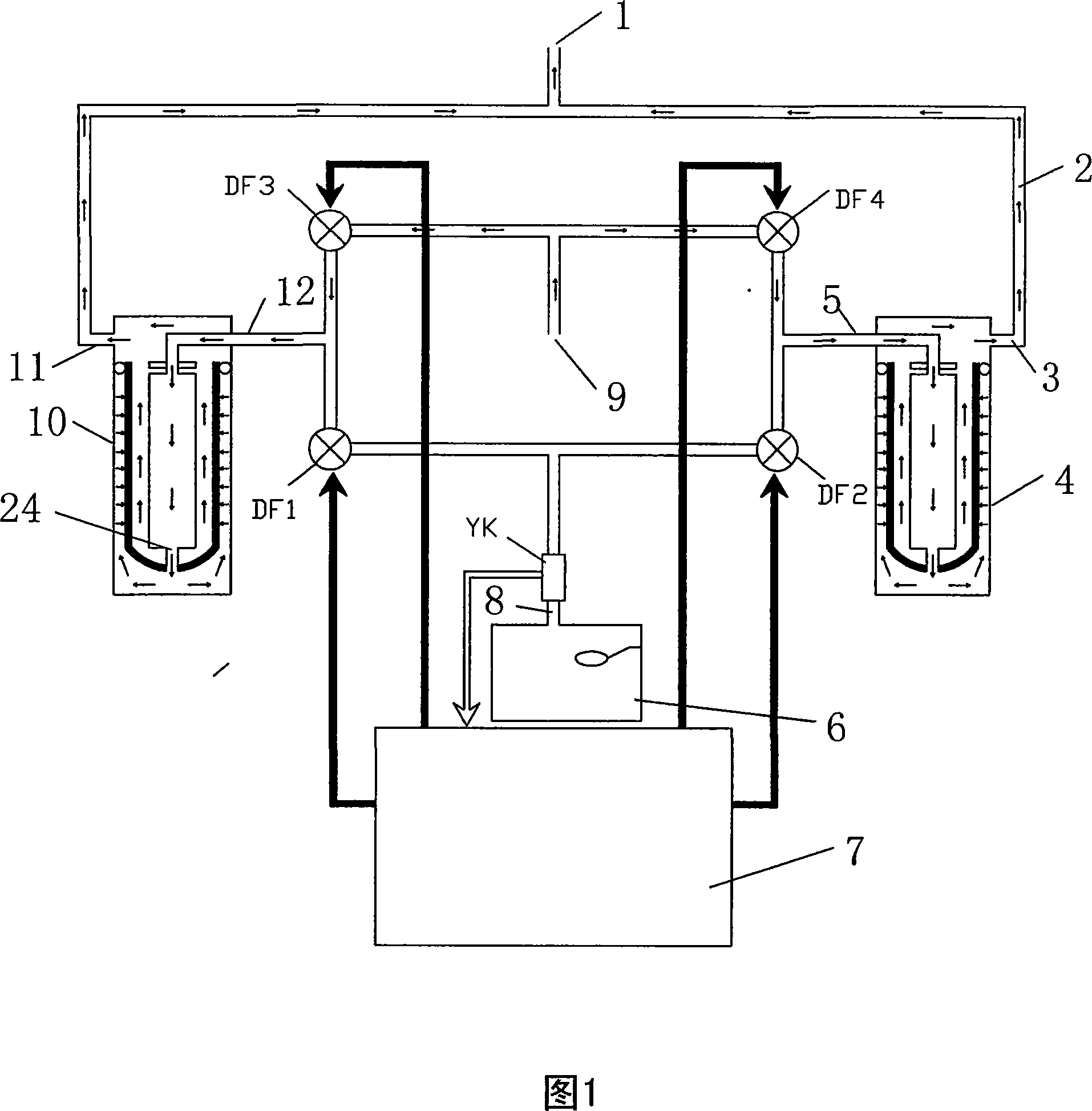 Household full-automatic double film self-flushing water-purifying device