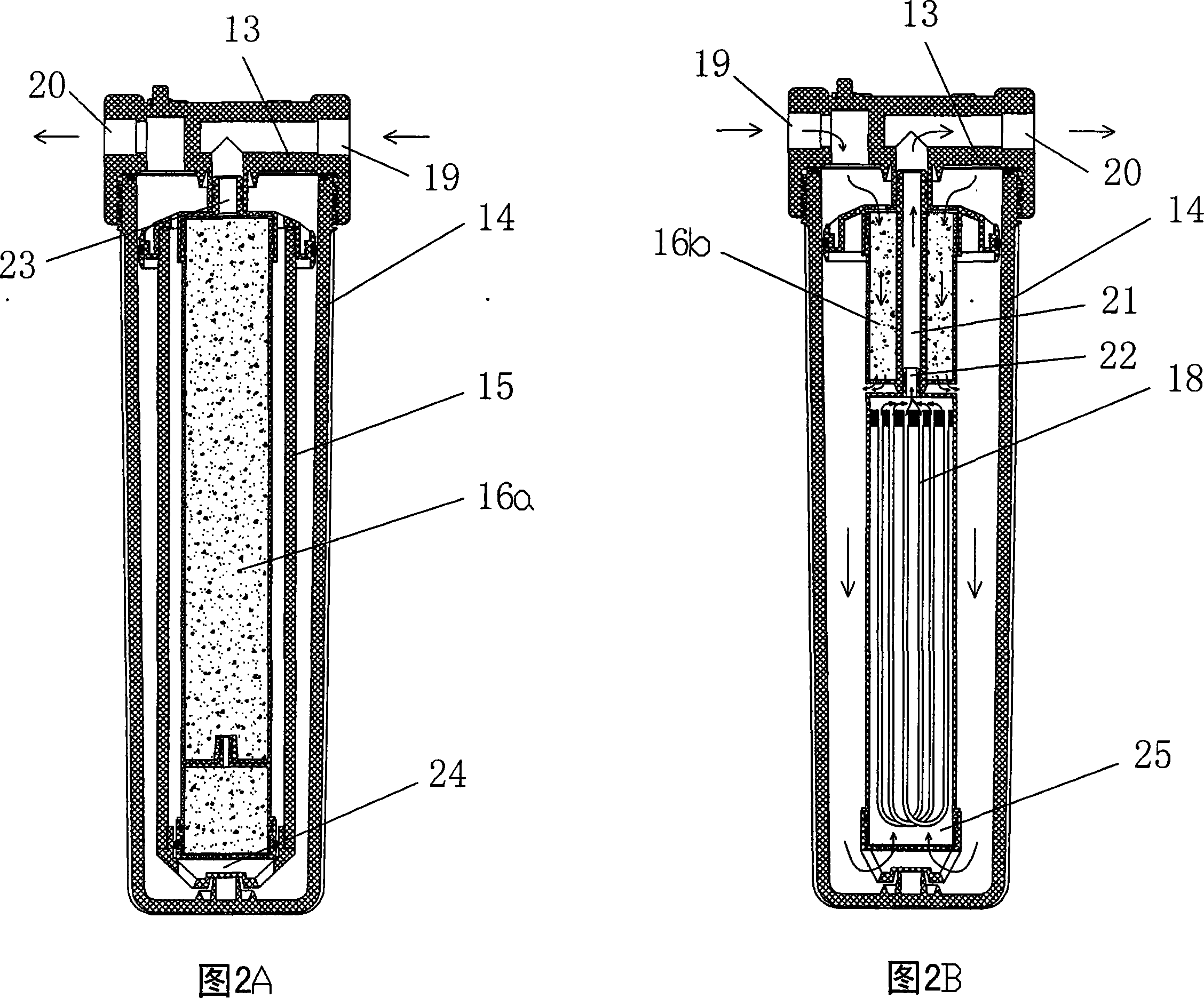 Household full-automatic double film self-flushing water-purifying device