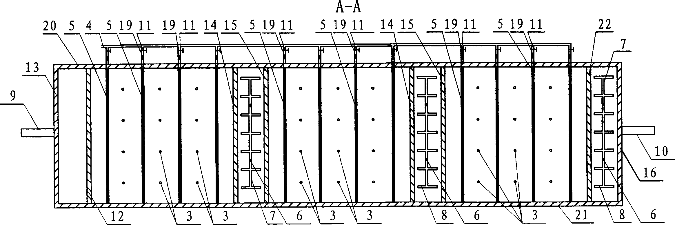 Porous multi-site provided reactor for water treatment