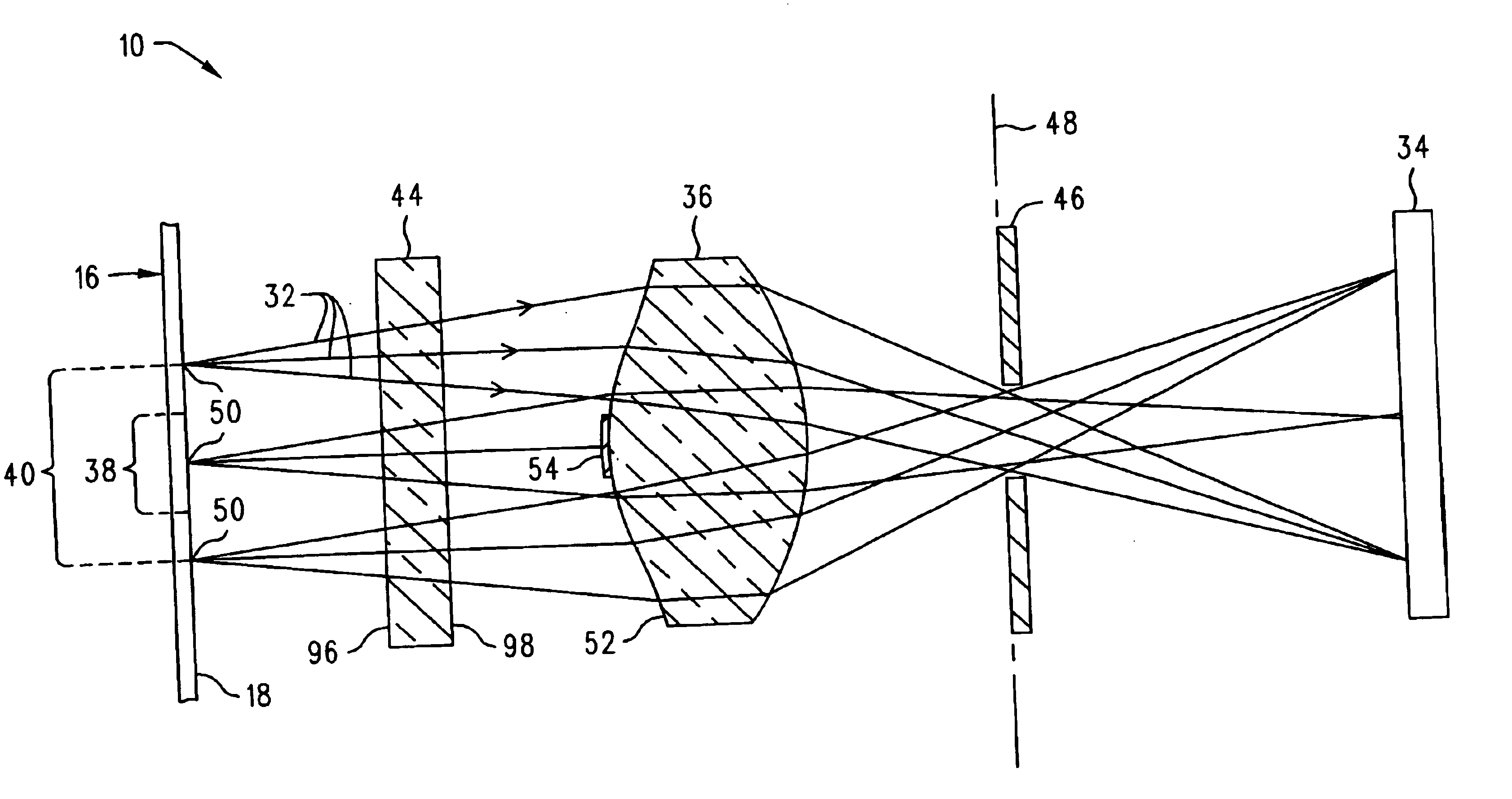 Optical system for compensating for non-uniform illumination of an object