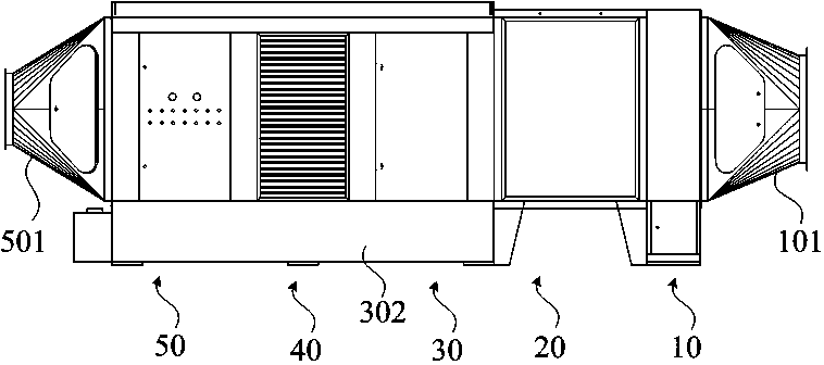 Physical purification device for boarding machine oil smoke