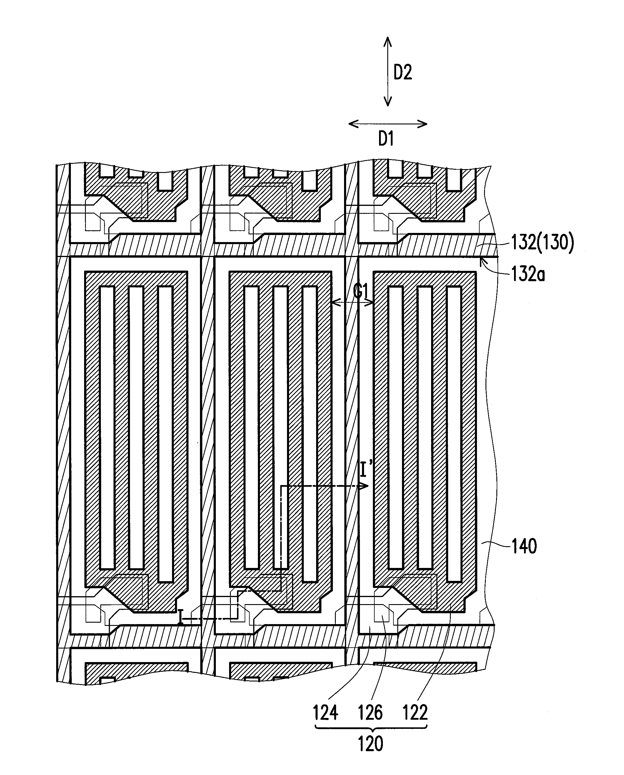 Pixel matrix, touch display device and drving method thereof