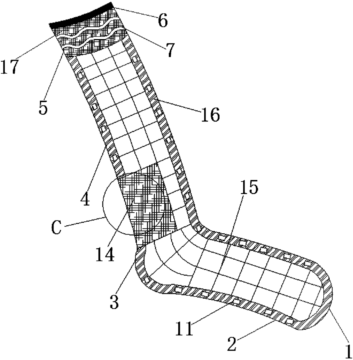 Adjustable sports sock