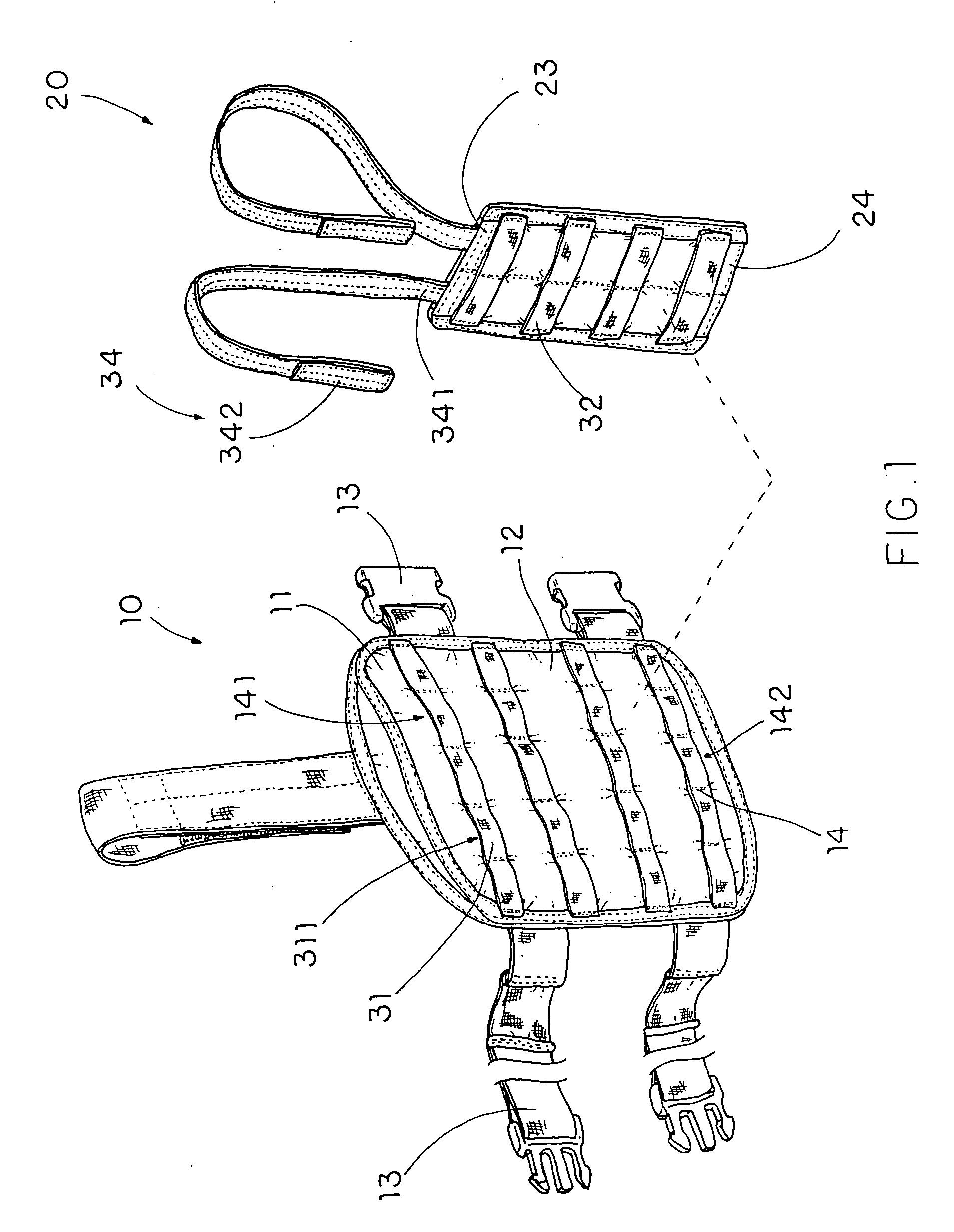 Interlock attaching strap system