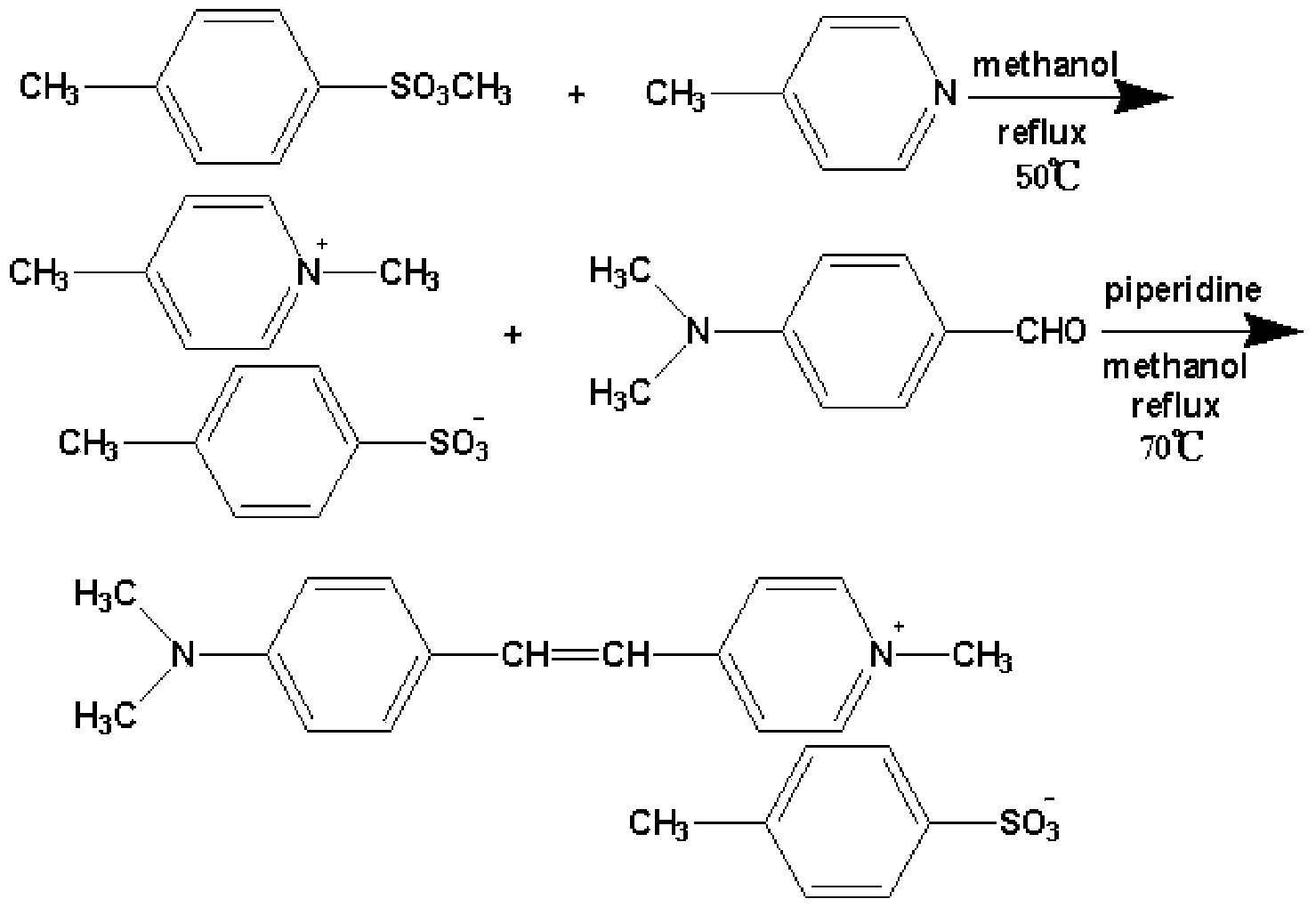 Preparation method of 4-(4-dimethylaminostyryl)methylpyridyl p-toluenesulfonate