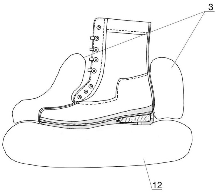 Self-induction air bag type lightning protection boots