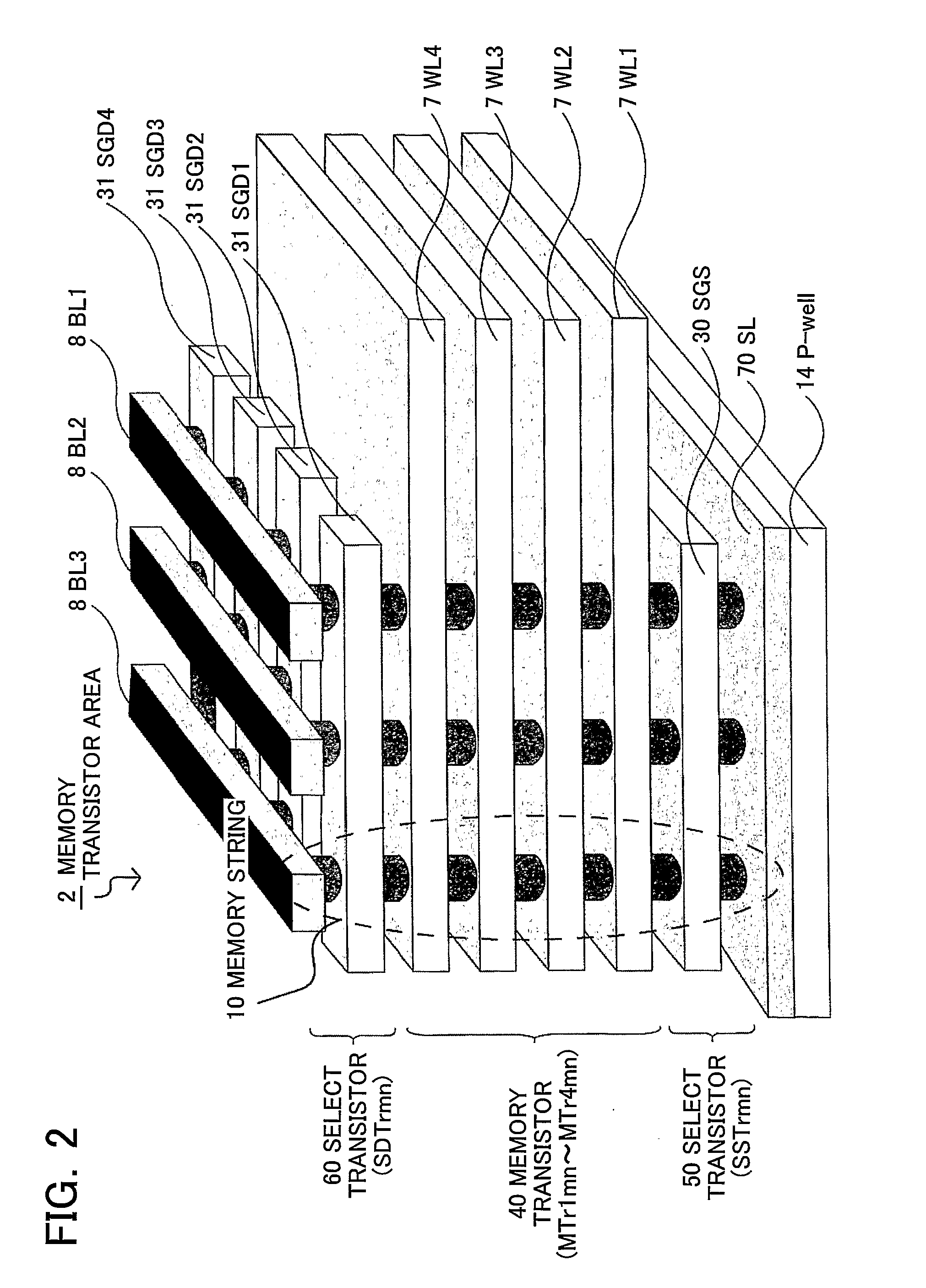 Non-volatile semiconductor memory device and method of making the same
