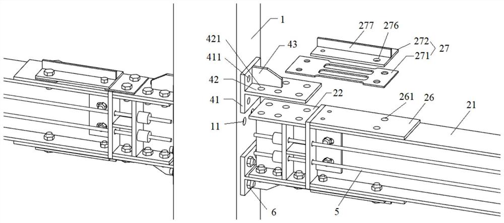 Full-assembly type self-resetting frame structure with steel strands arranged in single-span full-length mode