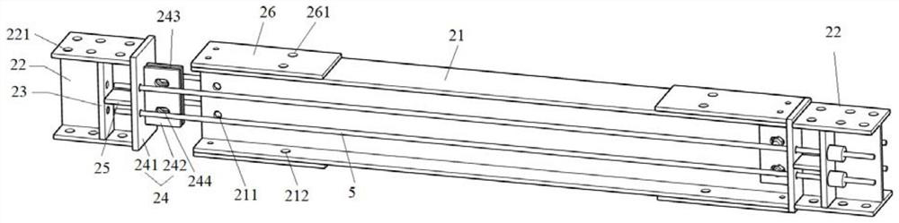 Full-assembly type self-resetting frame structure with steel strands arranged in single-span full-length mode