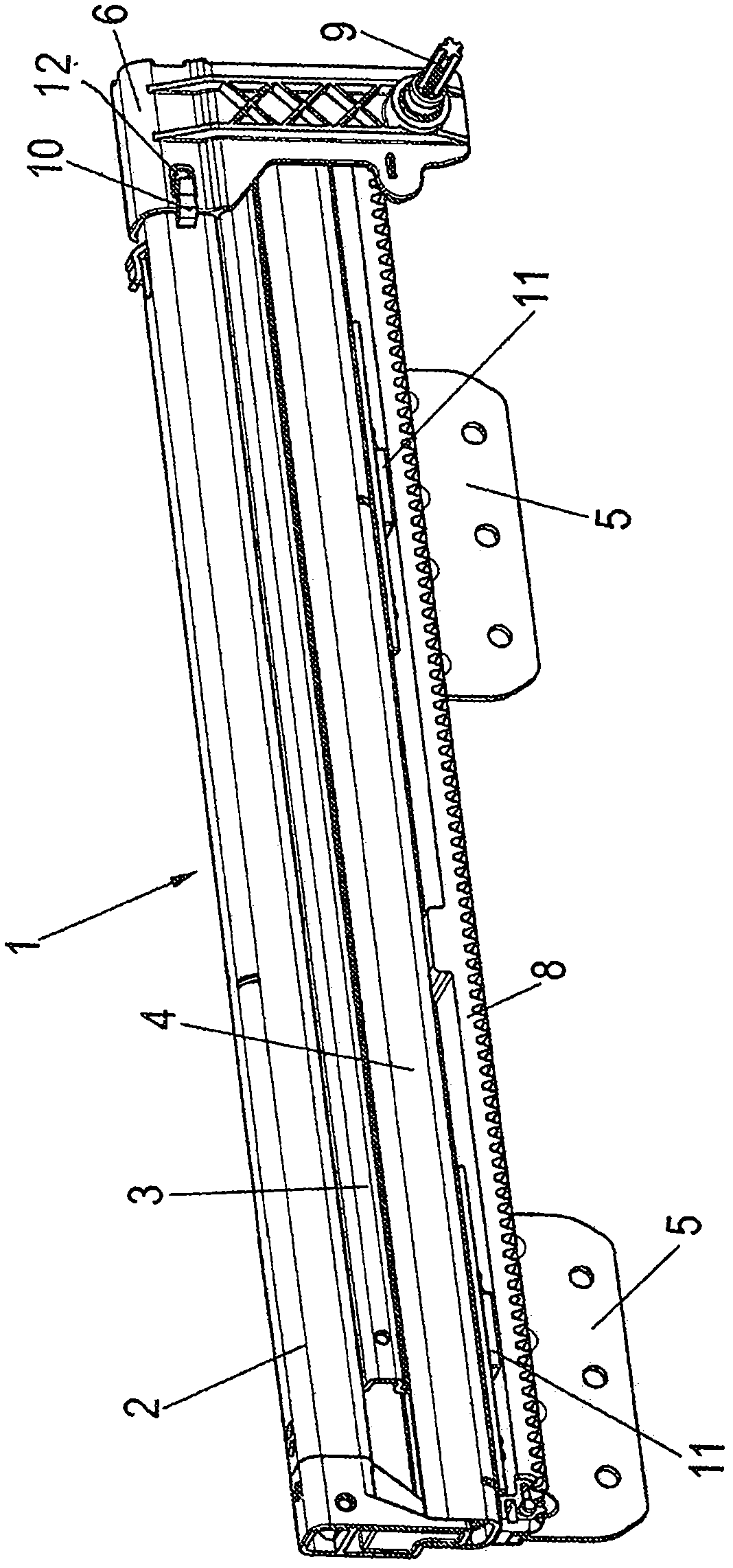 Synchronous guide of a push member and piece of furniture