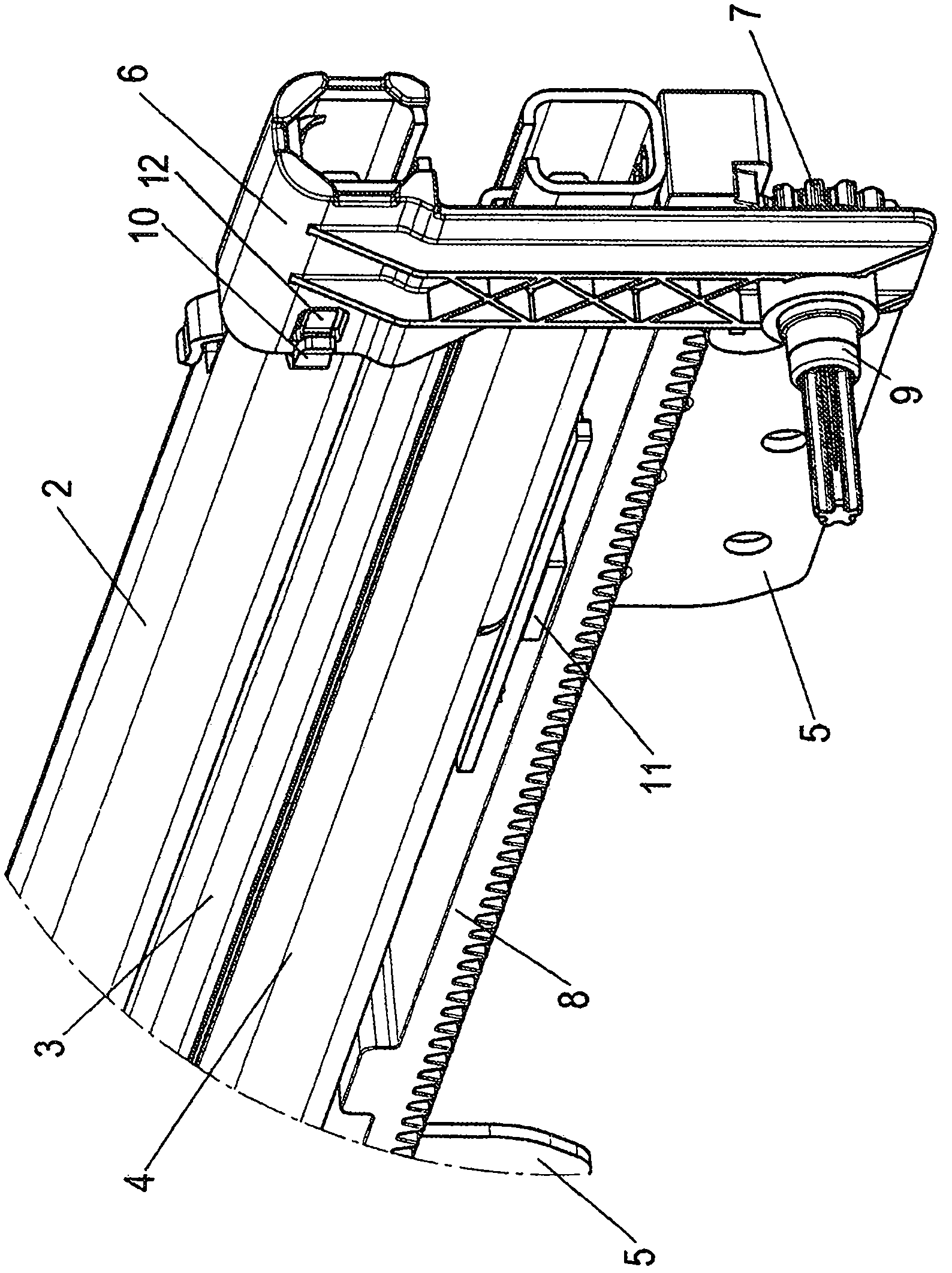 Synchronous guide of a push member and piece of furniture