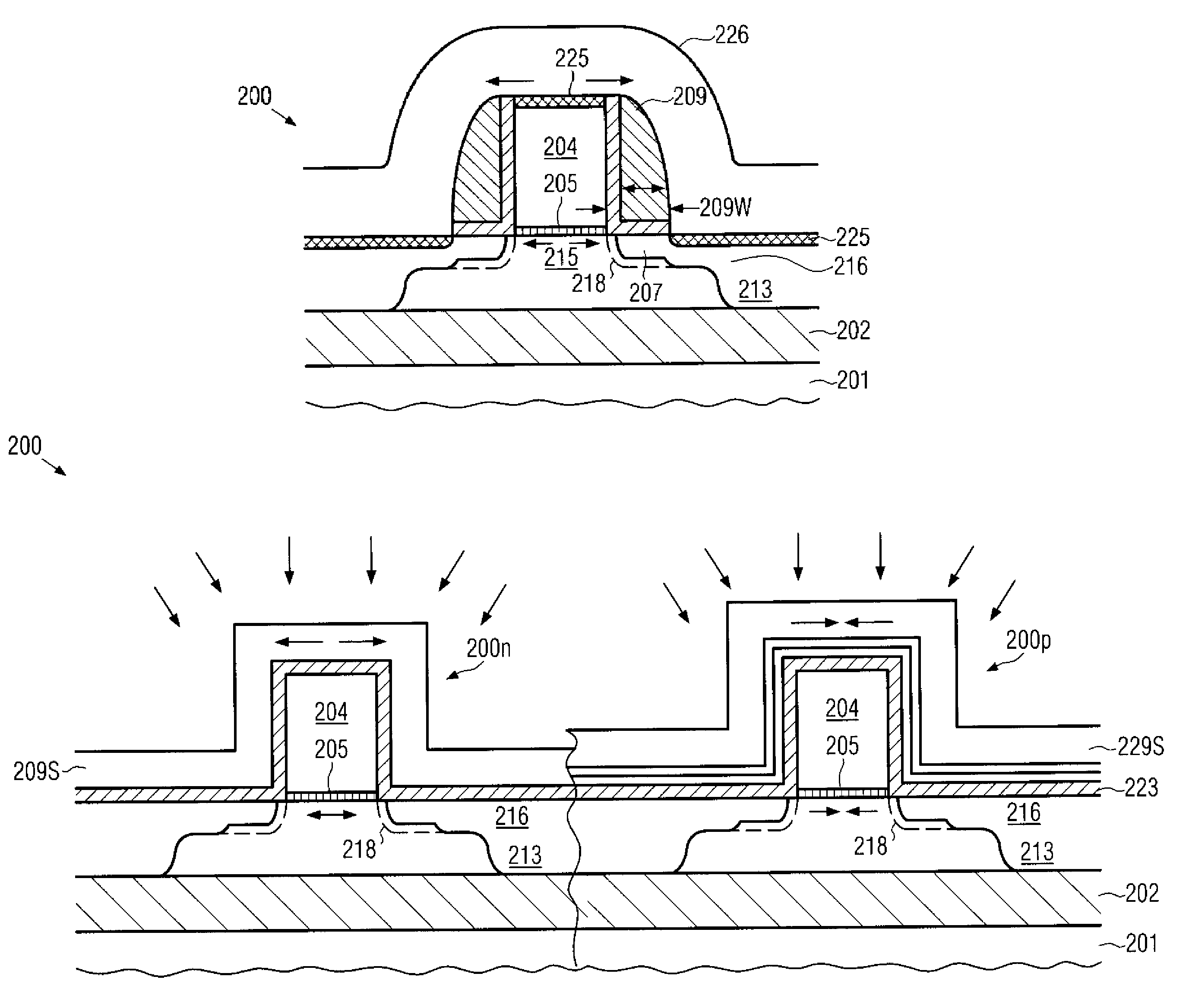 Technique for forming a strained transistor by a late amorphization and disposable spacers