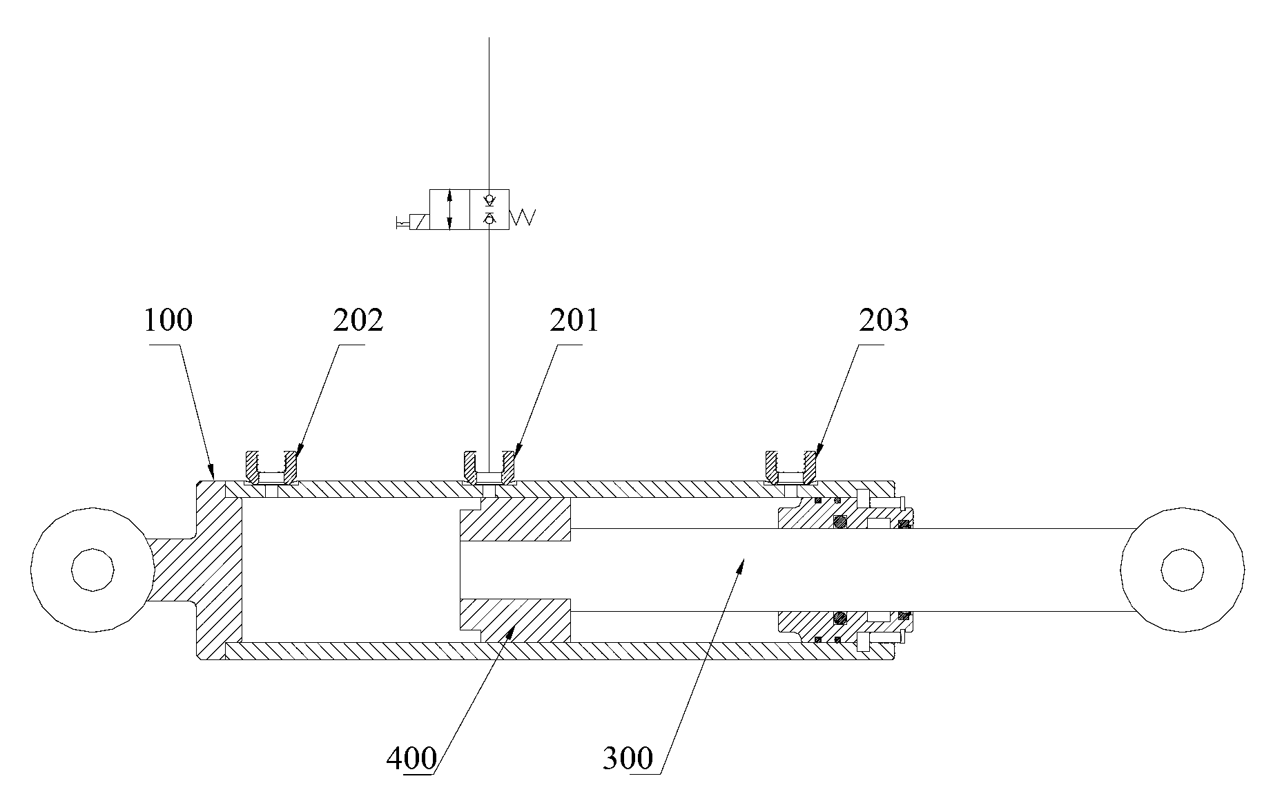 Steering oil cylinder structure, steering device and electric control steering axle