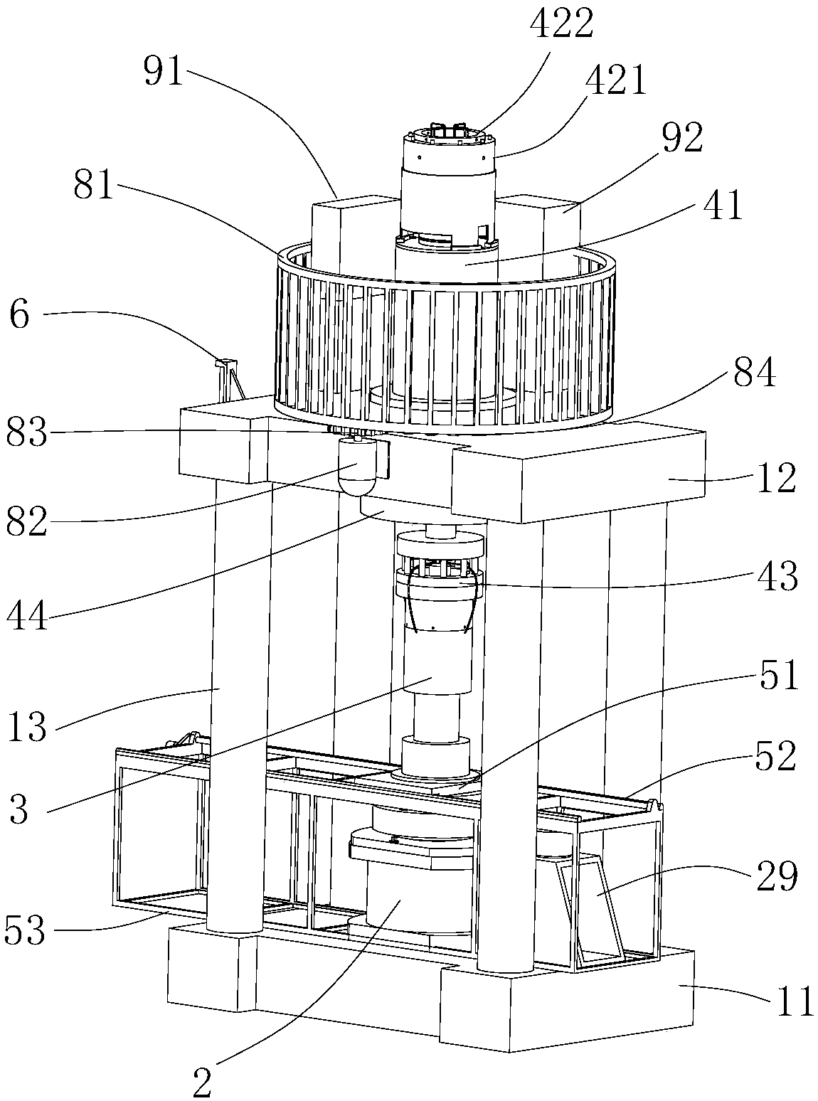 Heavy-duty rotatable rock mechanics testing machine