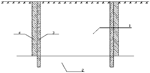 Reverse construction method of deep foundation pit in upper soft and lower hard water-rich stratum