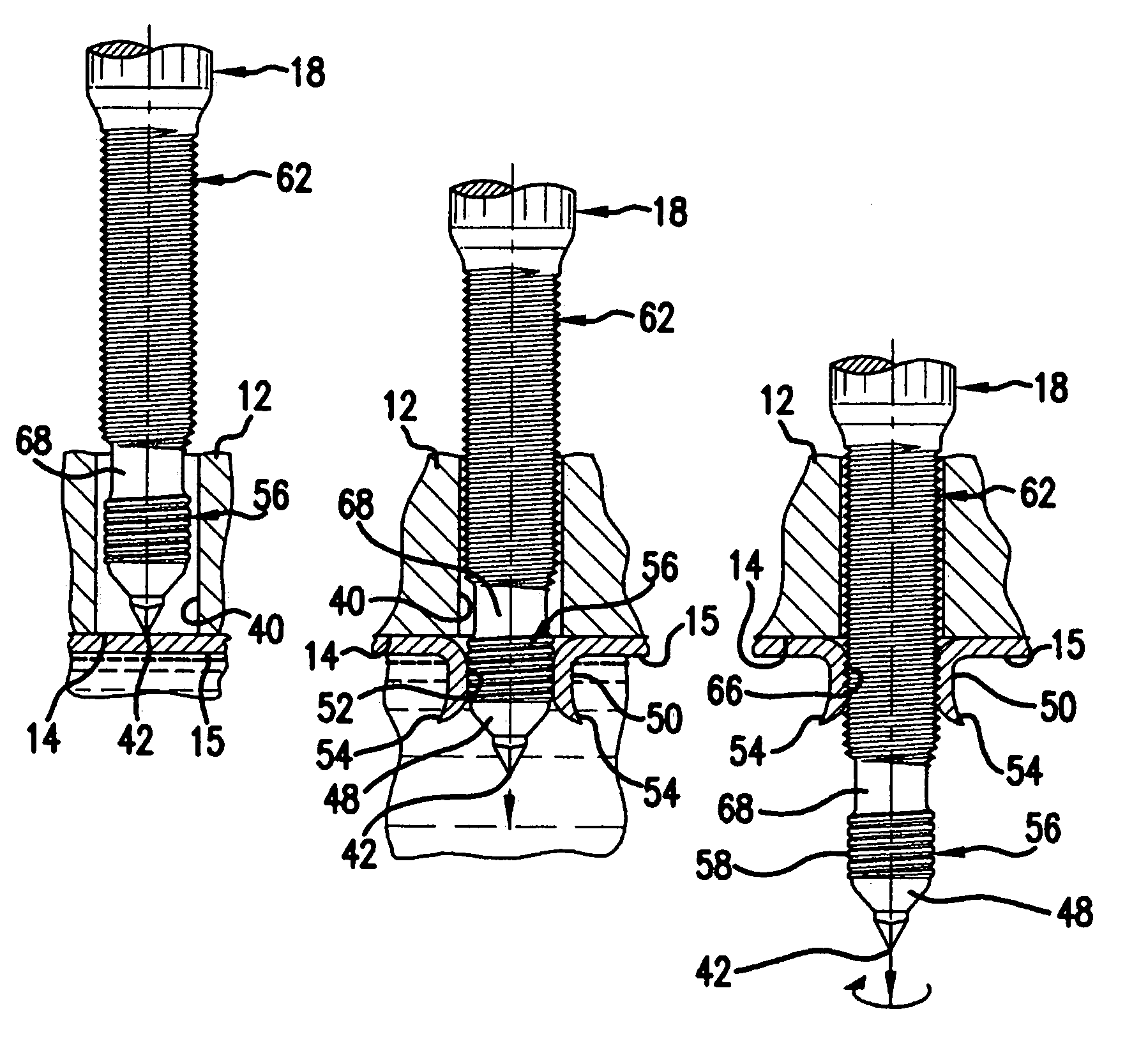 Method and apparatus for forming a threaded hole in a hydroformed part