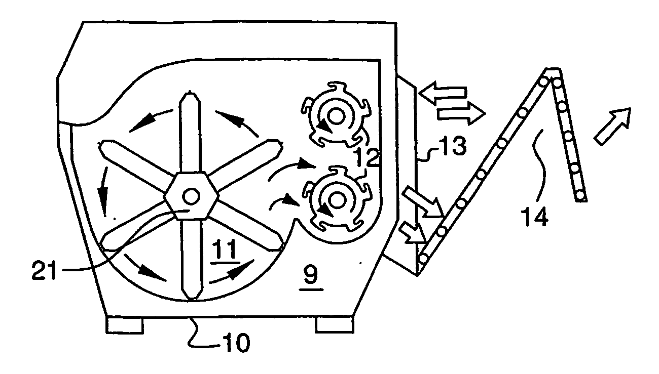 Process and apparatus for further processing of sewage sludge and other materials to reduce pathogens and toxins