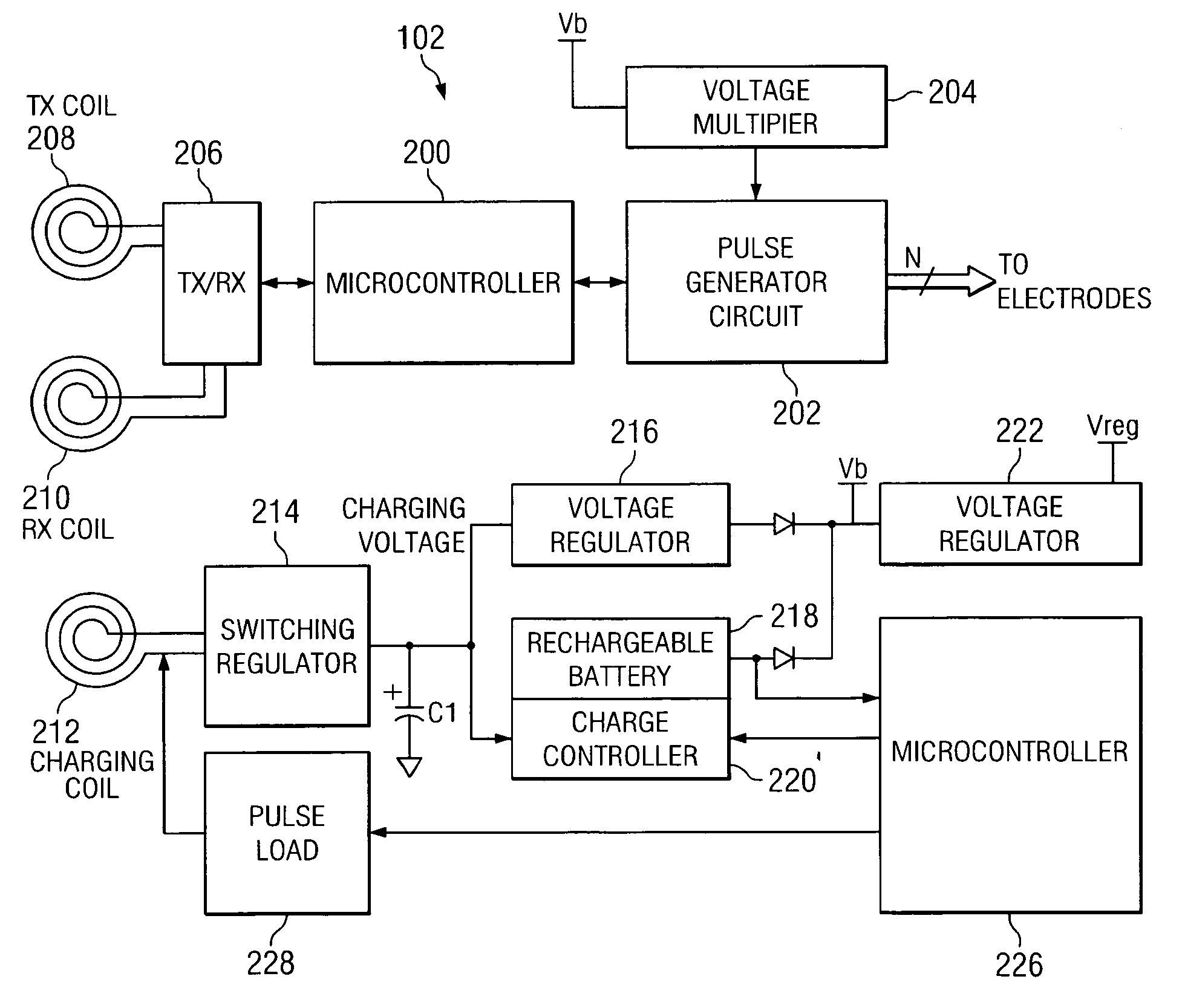 Implantable device and system and method for wireless communication