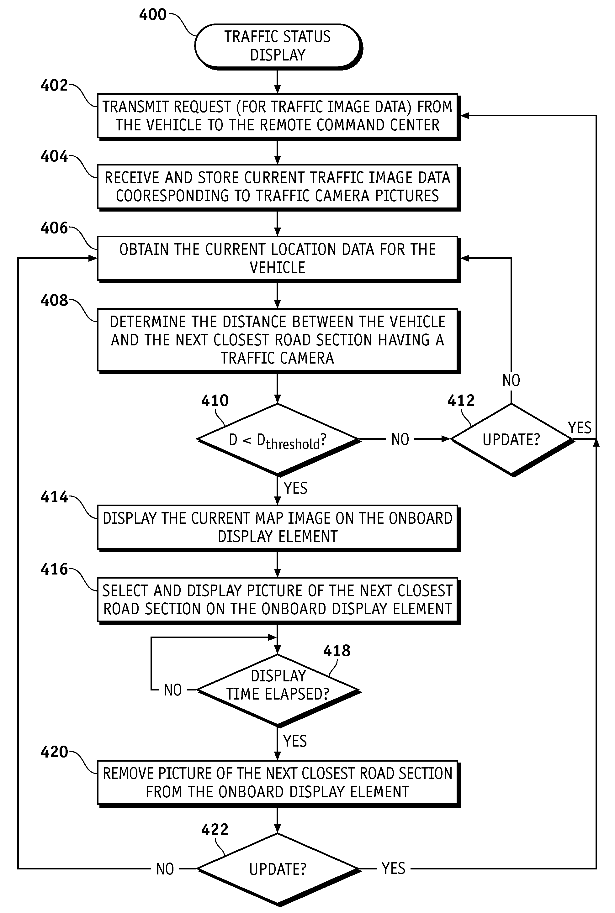 Vehicle navigation system with real time traffic image display