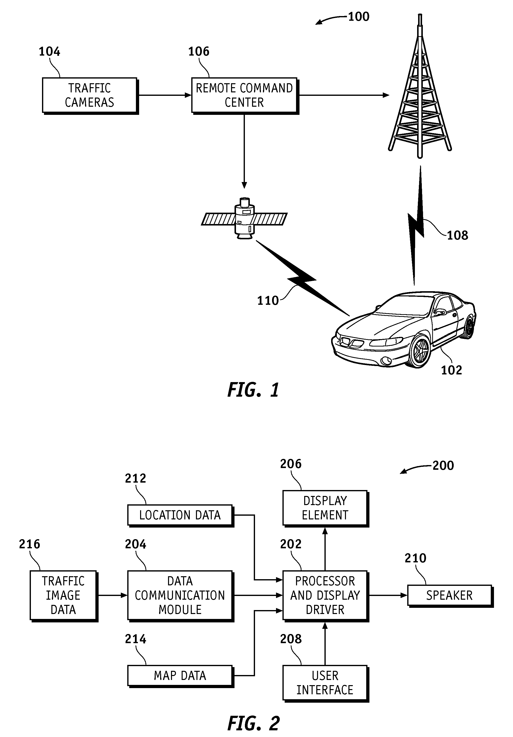 Vehicle navigation system with real time traffic image display