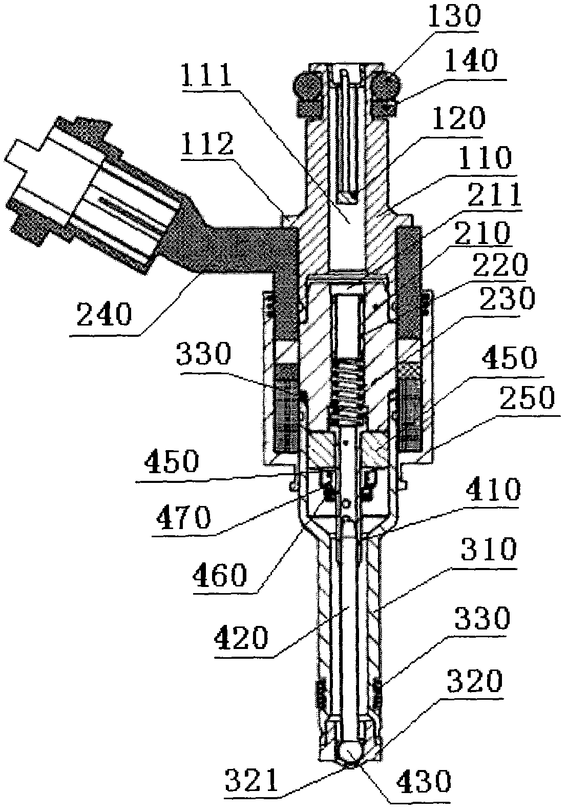 Gasoline direct spray oil sprayer