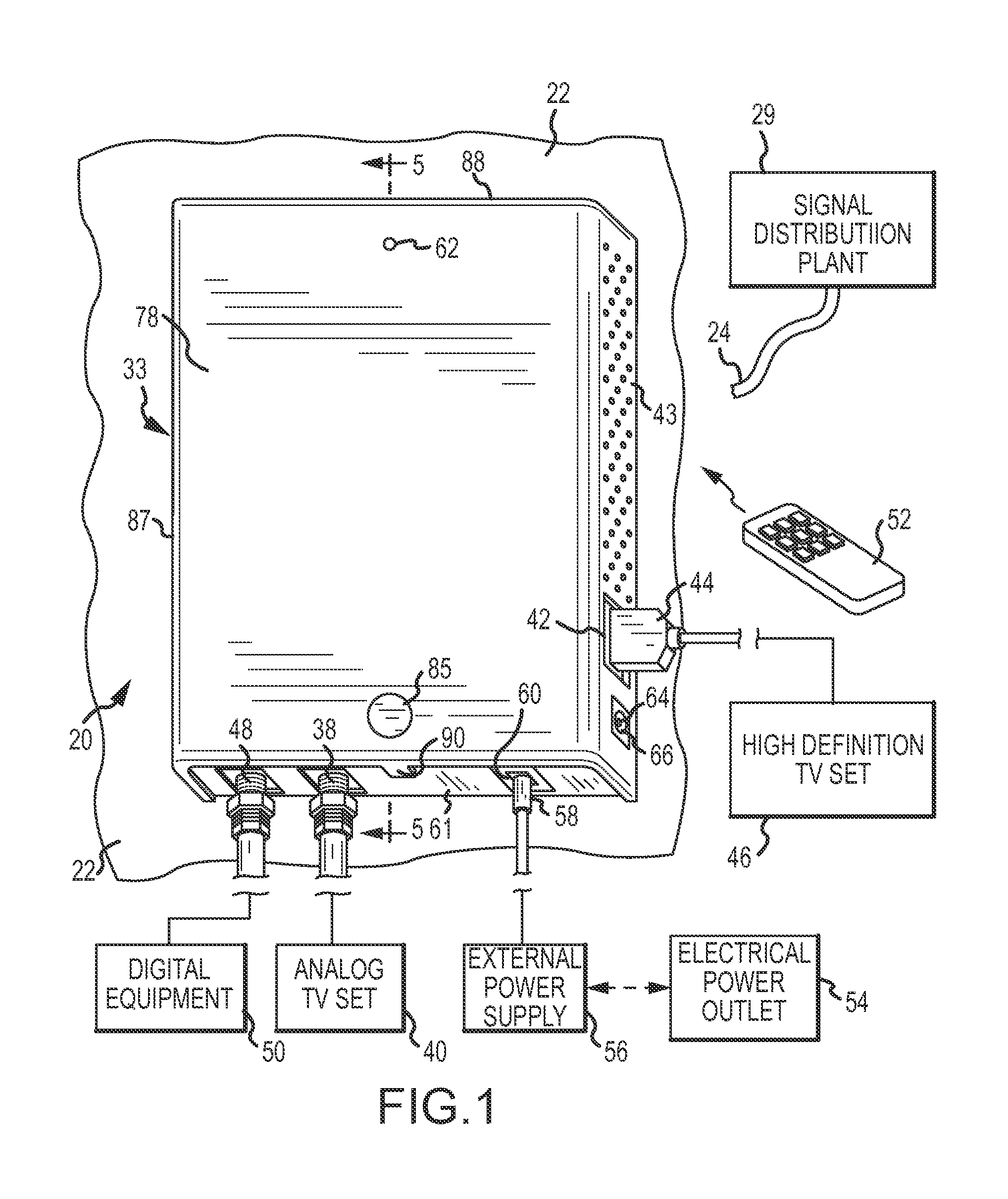 Wall-mounted digital transport adapter