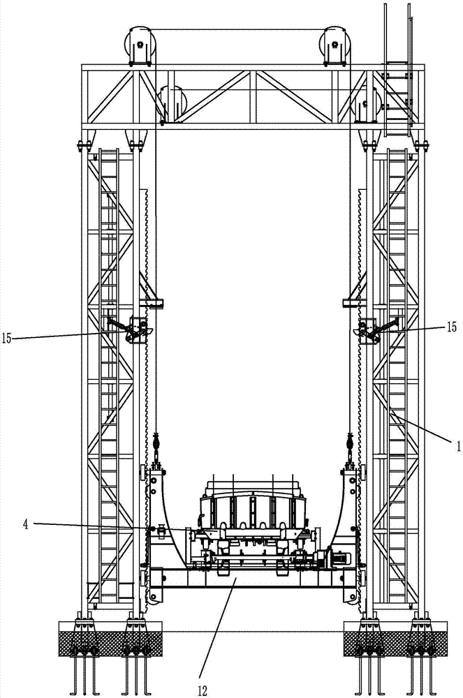 Amusement equipment with lifting, back rushing and landing