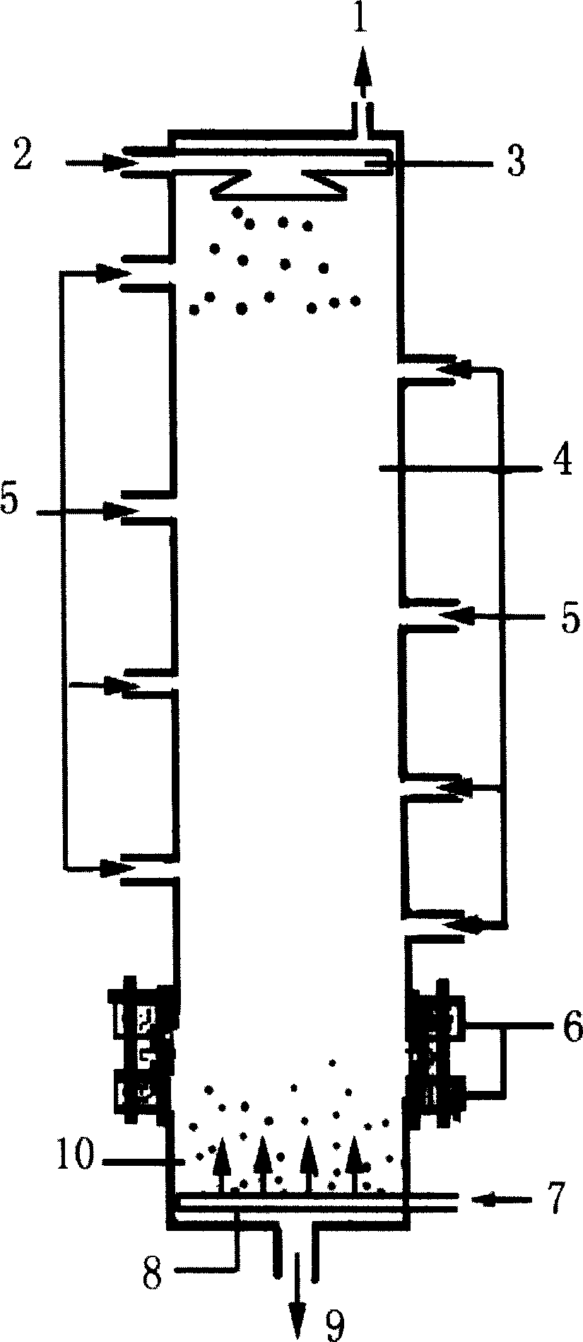 Apparatus and process for combined treating waste water containing pesticide with ozone/hydrogen peroxide solution