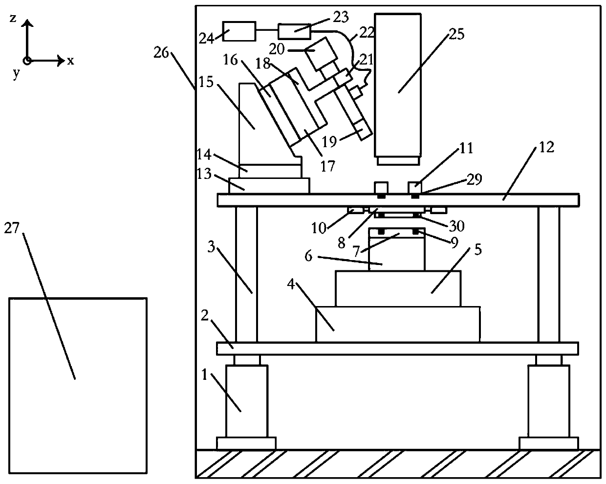 Super-resolution photoetching device based on alignment detection and control of dark field moire fringes