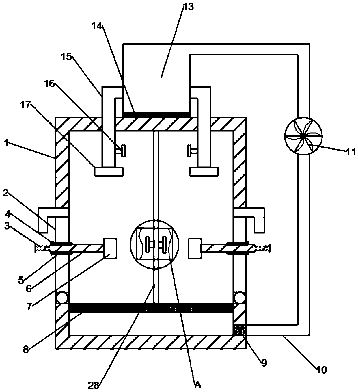 Instrument cleaning device for gynecology