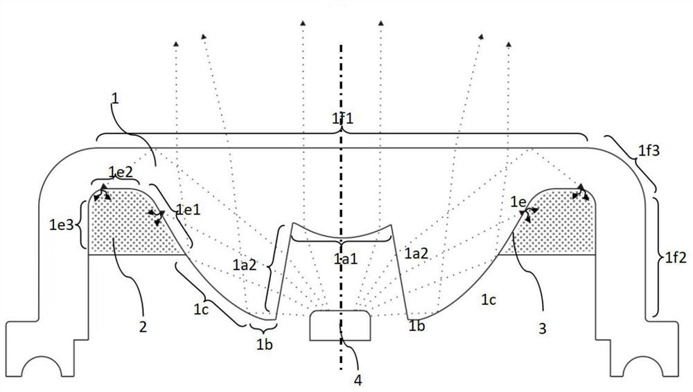 LED long-afterglow composite light-emitting lens and light-emitting device comprising LED long-afterglow composite light-emitting lens structure