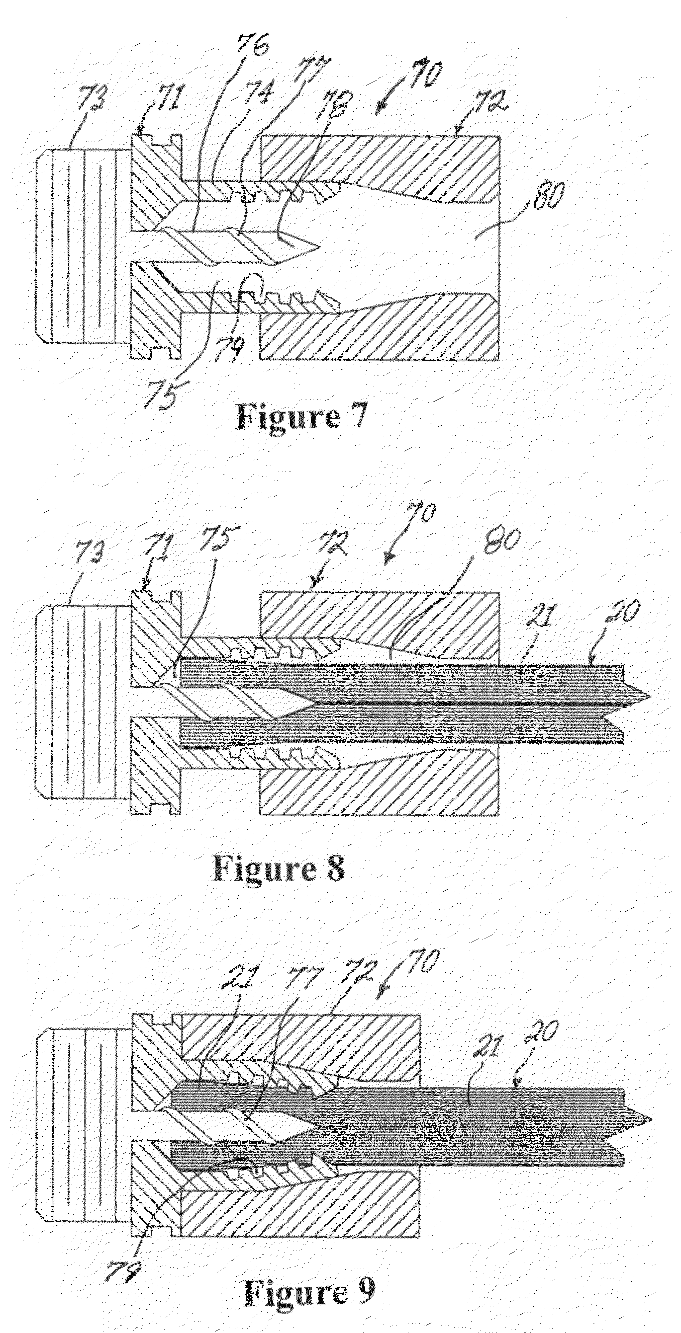 Compression connector for stranded wire