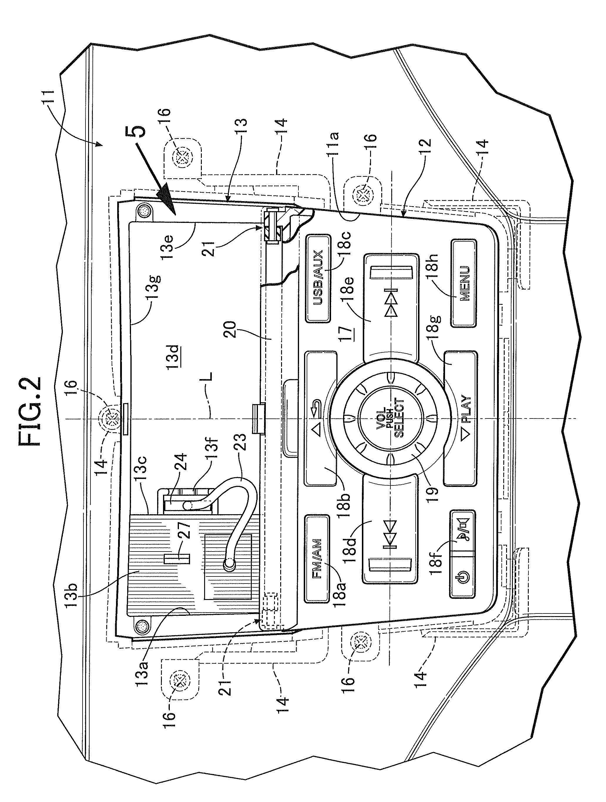 Audio apparatus for vehicle