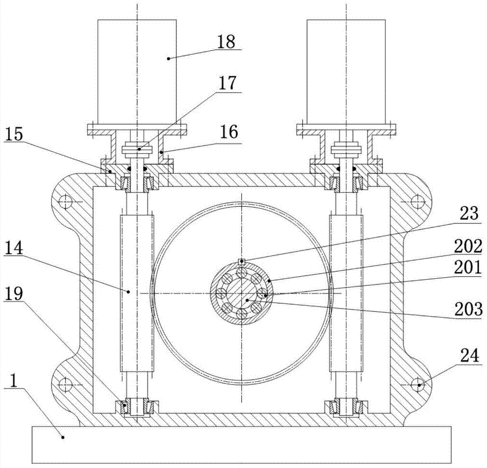 Two-way horizontal servo pressure machine for transmission of planet roller lead screw