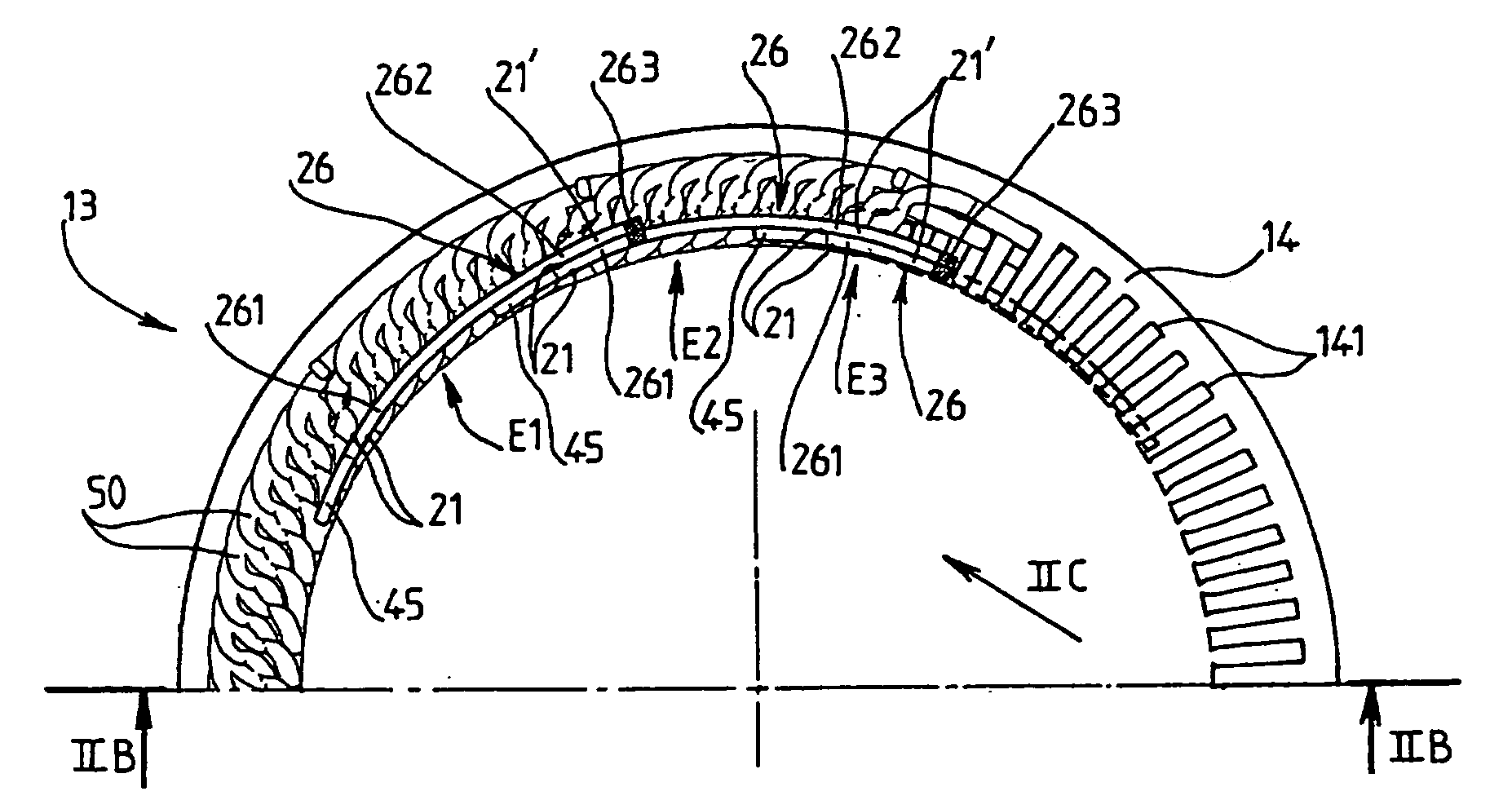 Alternator equipped with stator having twisted inputs