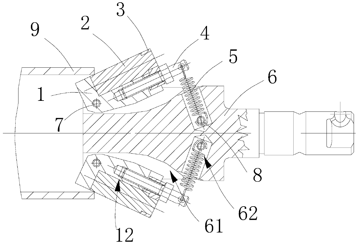 A deburring device for orifice of cylindrical parts