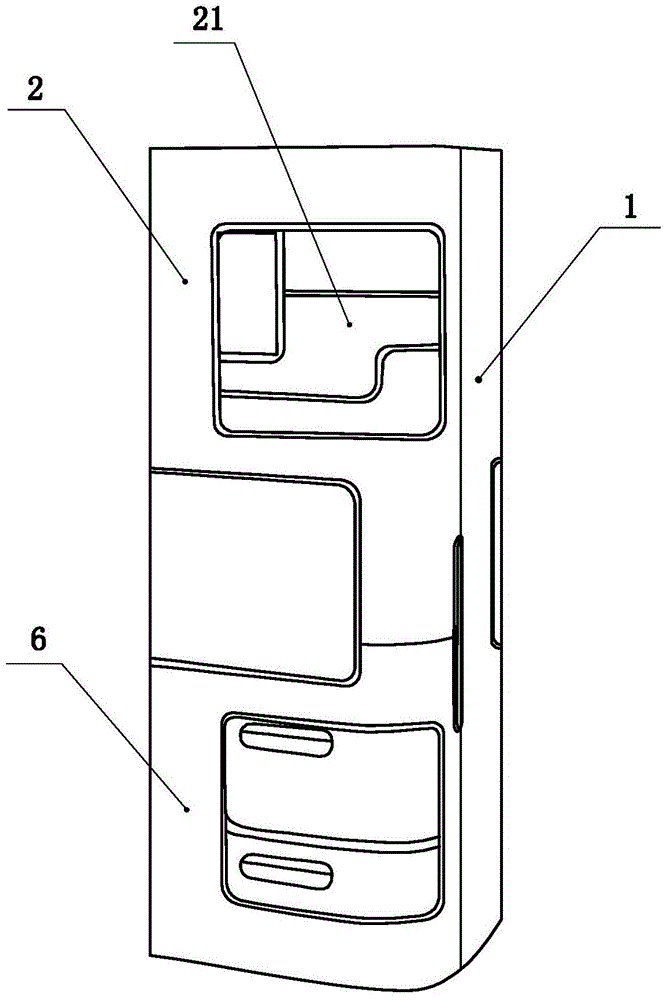 Novel side-by-side combination refrigerator