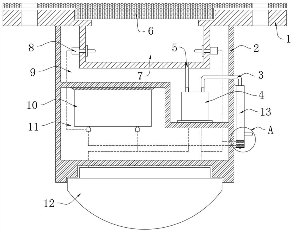 Water seepage alarm device at the top of underground engineering