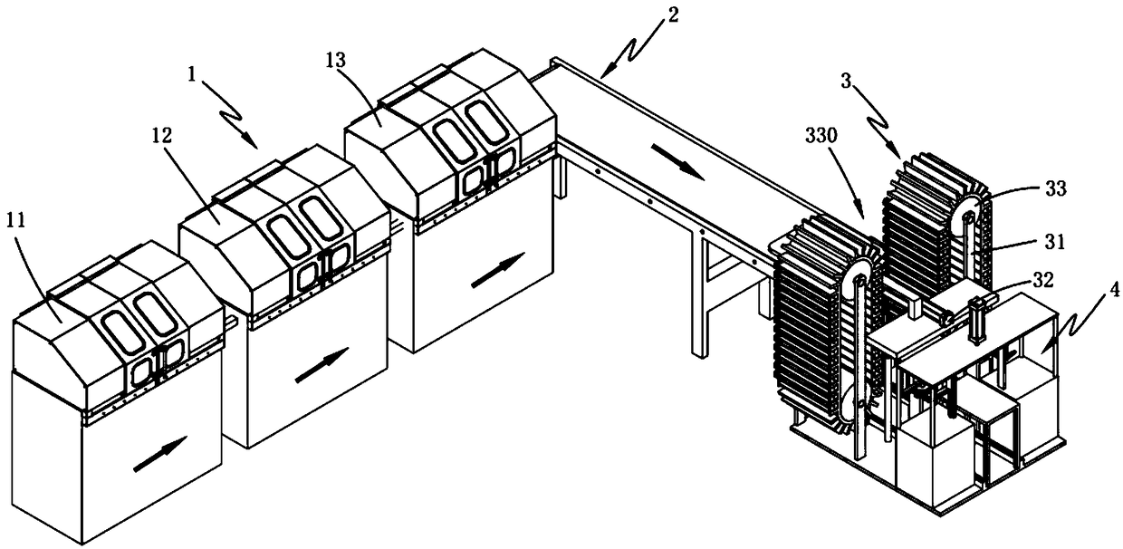 Full-automatic woven bag production line and process