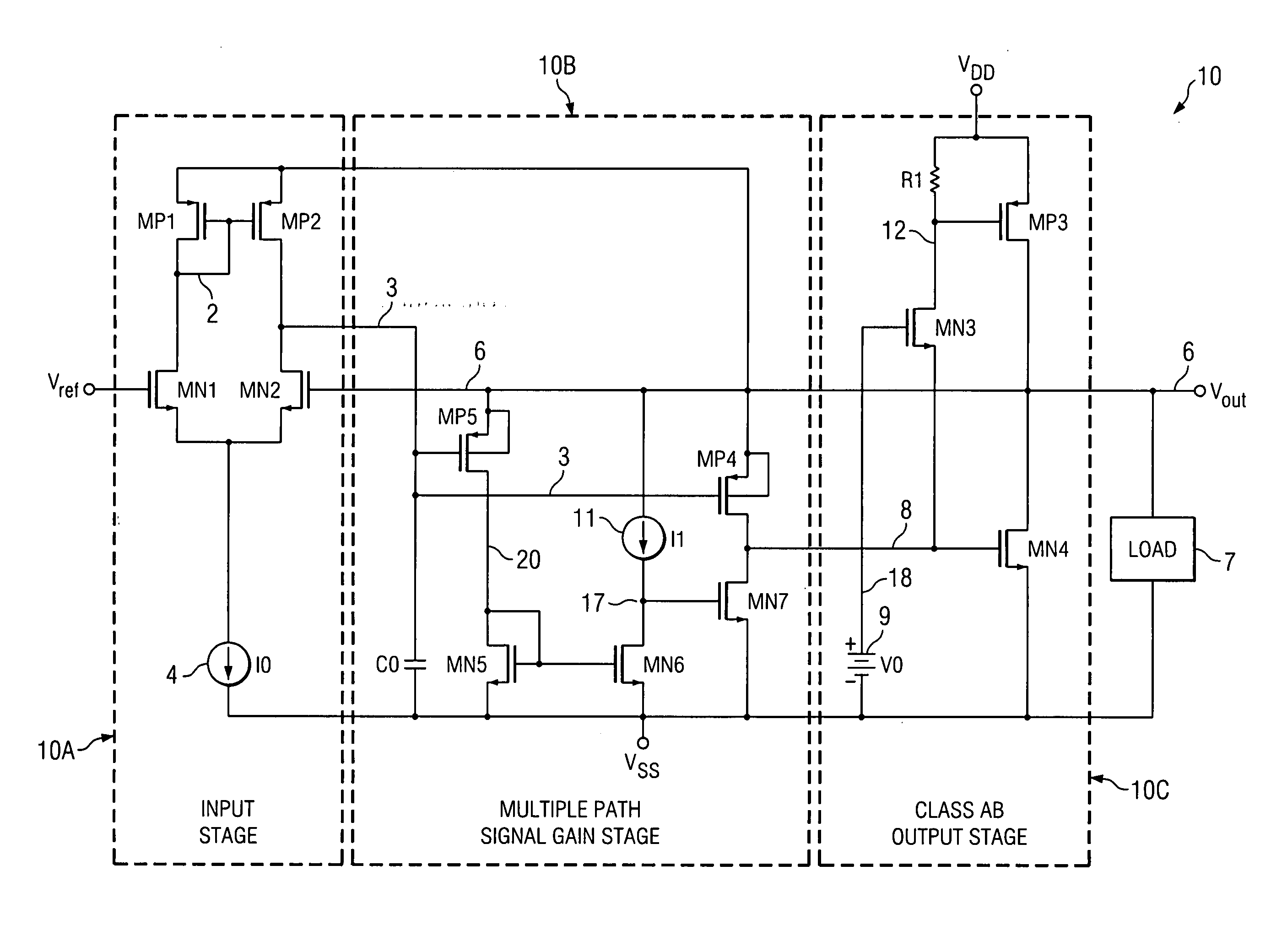 Low drop voltage regulator with instant load regulation and method