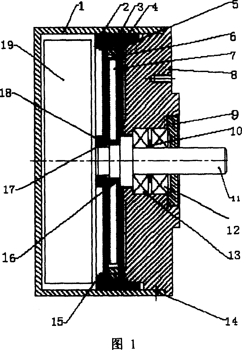 Digit capacitance type angular displacement sensor in mode of without brush and testing method thereof