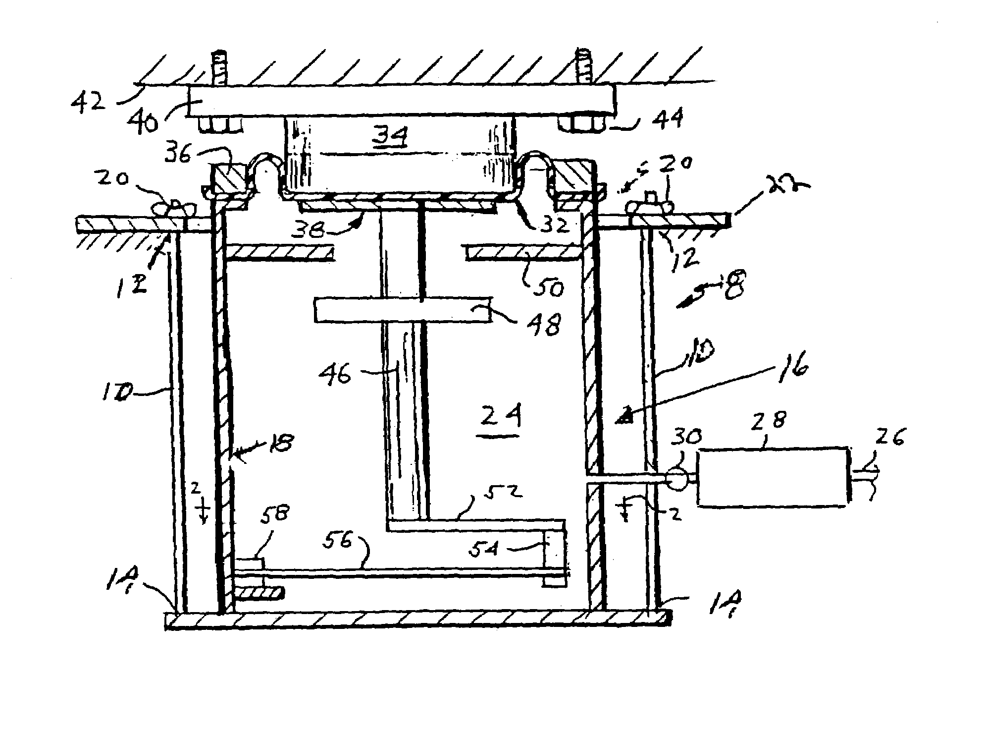 High center of gravity stable pneumatic isolator