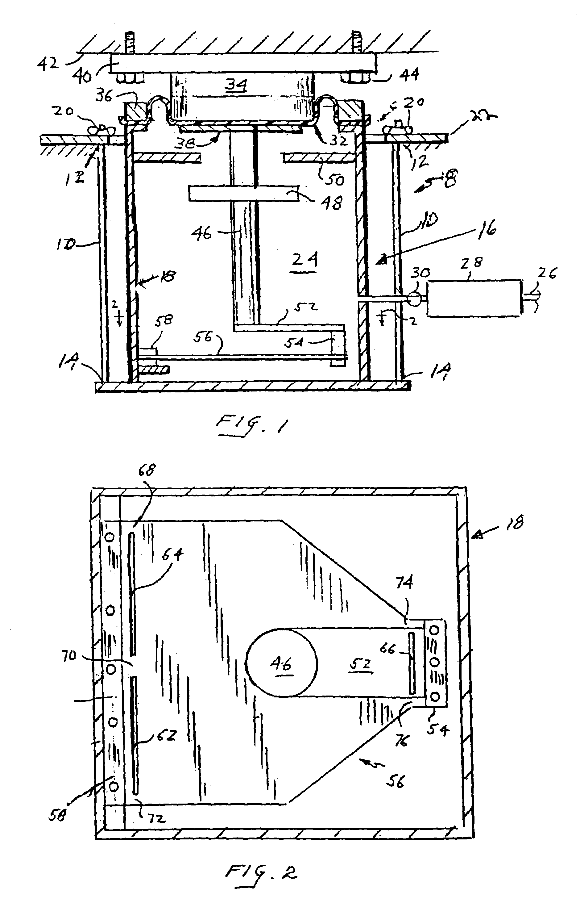 High center of gravity stable pneumatic isolator