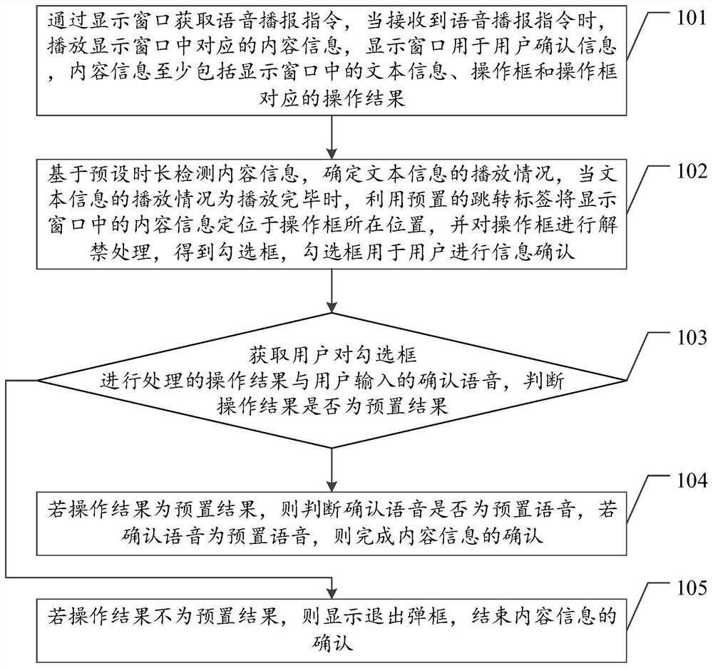 Confirmation method and device for content information in display window, equipment and storage medium