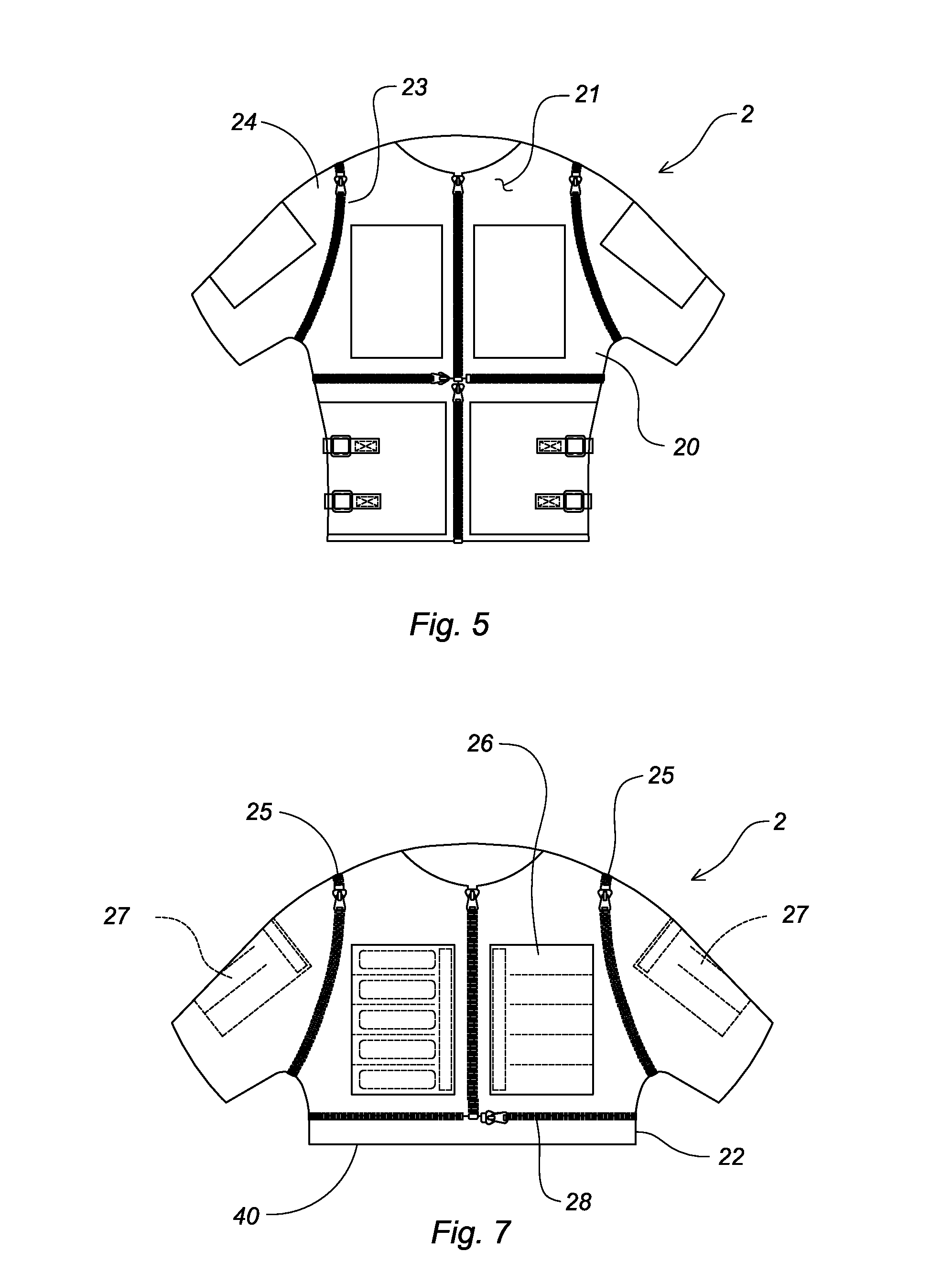 Weighted exercise garment with detachable sections